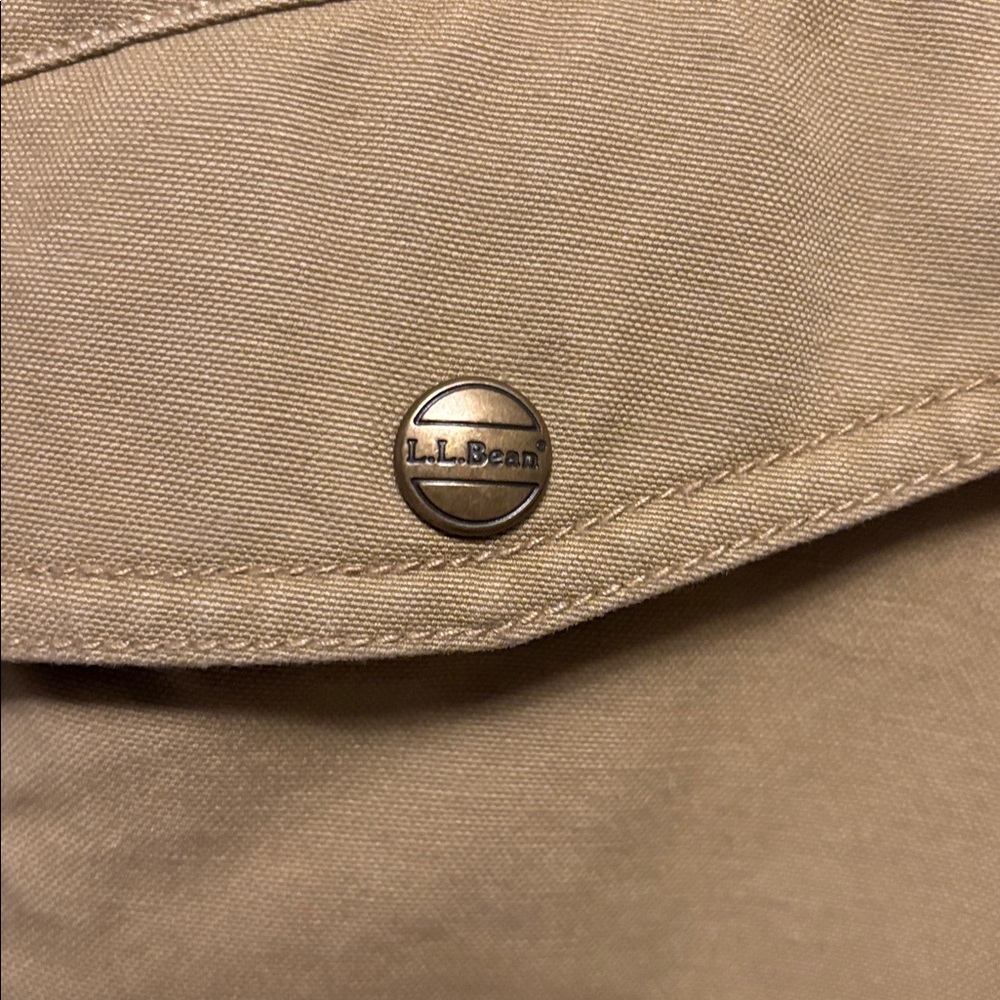Vintage L.L. Bean Tan Canvas Blanket Lined Barn Coat Sz M - Picture 6 of 9